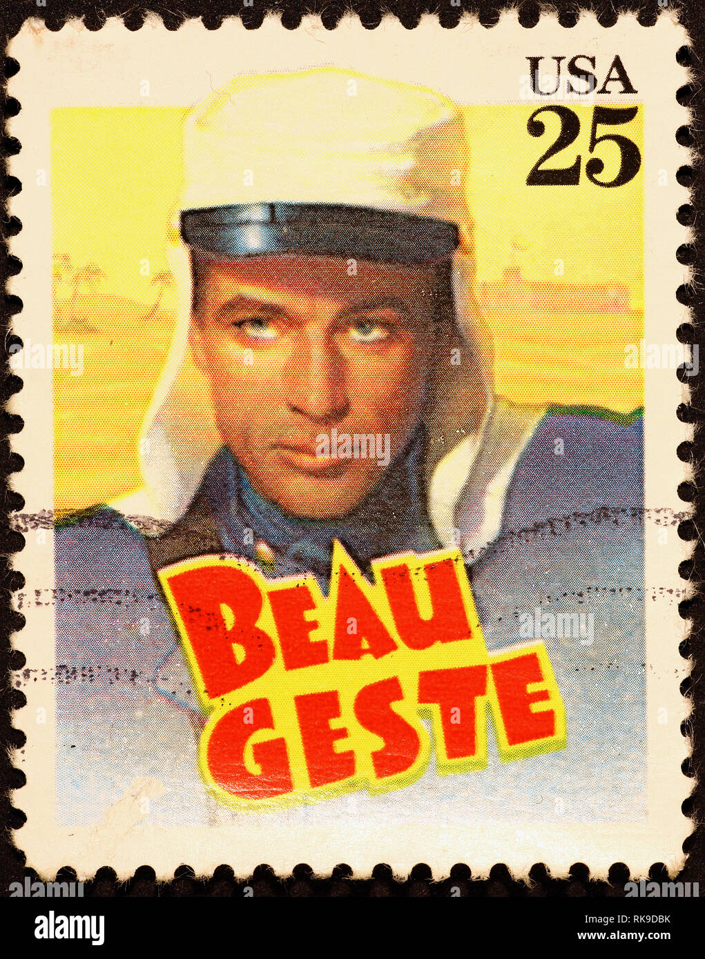 Plakat der Film Beau Geste auf amerikanische Briefmarke Stockfoto