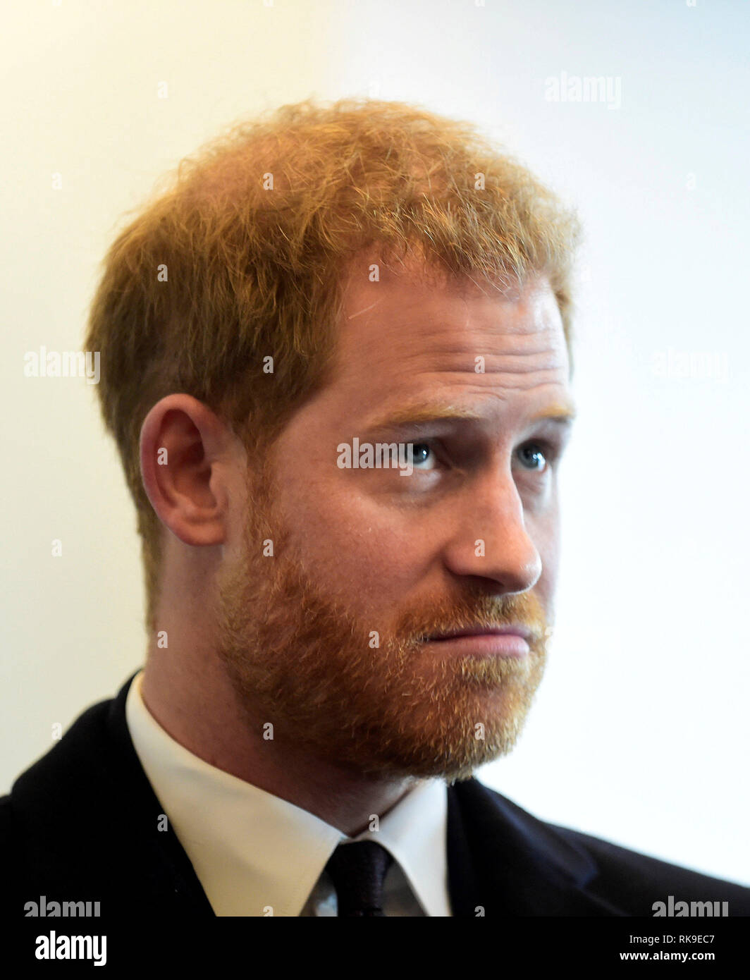 Der Herzog von Sussex ankommt Nominierten aus der Mitsubishi Motors Volunteer Programm zur Anerkennung zu Treffen vor der England V Frankreich Rugby international bei Twickenham Stadium. Stockfoto