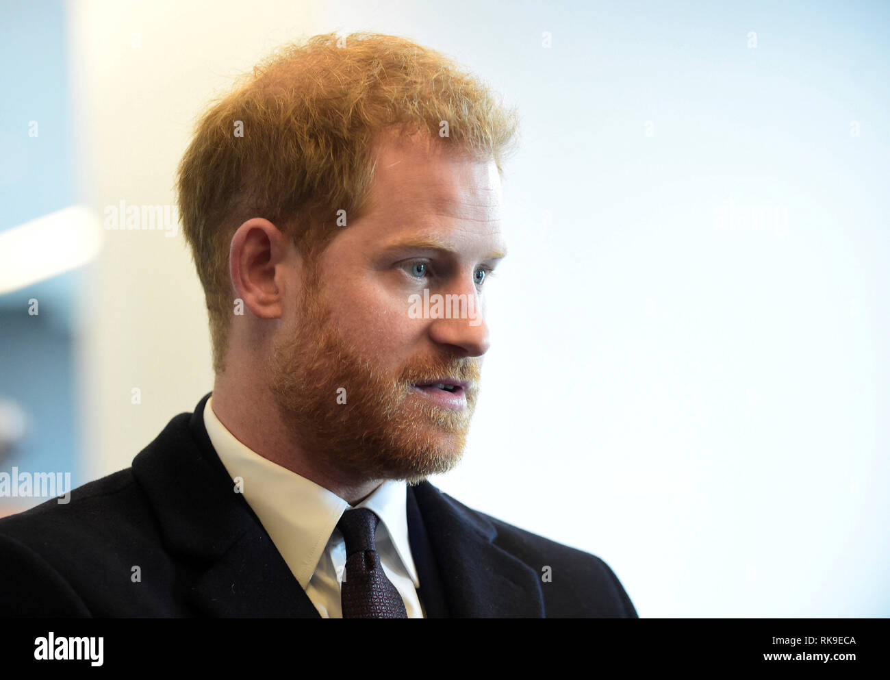 Der Herzog von Sussex ankommt Nominierten aus der Mitsubishi Motors Volunteer Programm zur Anerkennung zu Treffen vor der England V Frankreich Rugby international bei Twickenham Stadium. Stockfoto