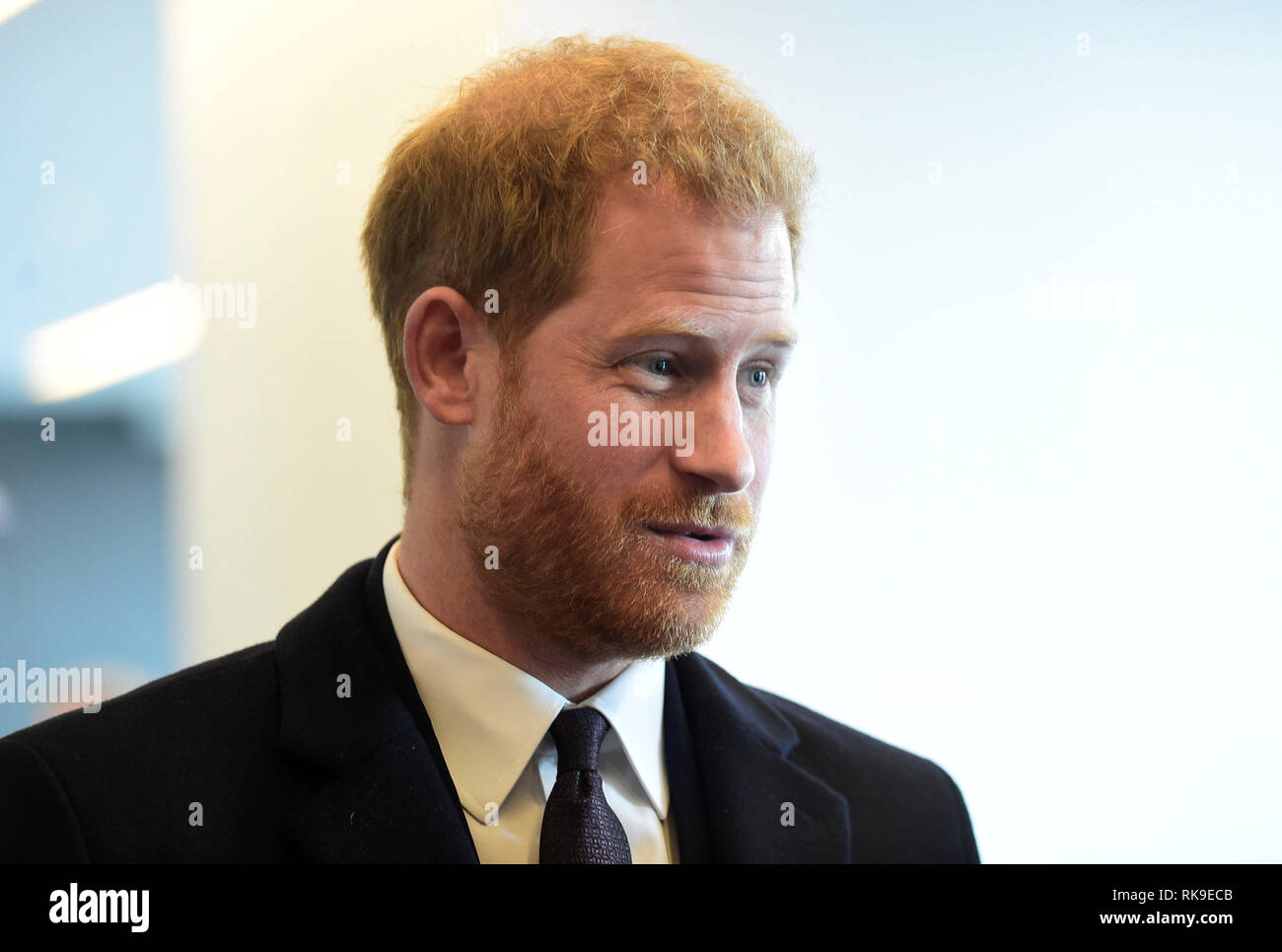Der Herzog von Sussex ankommt Nominierten aus der Mitsubishi Motors Volunteer Programm zur Anerkennung zu Treffen vor der England V Frankreich Rugby international bei Twickenham Stadium. Stockfoto