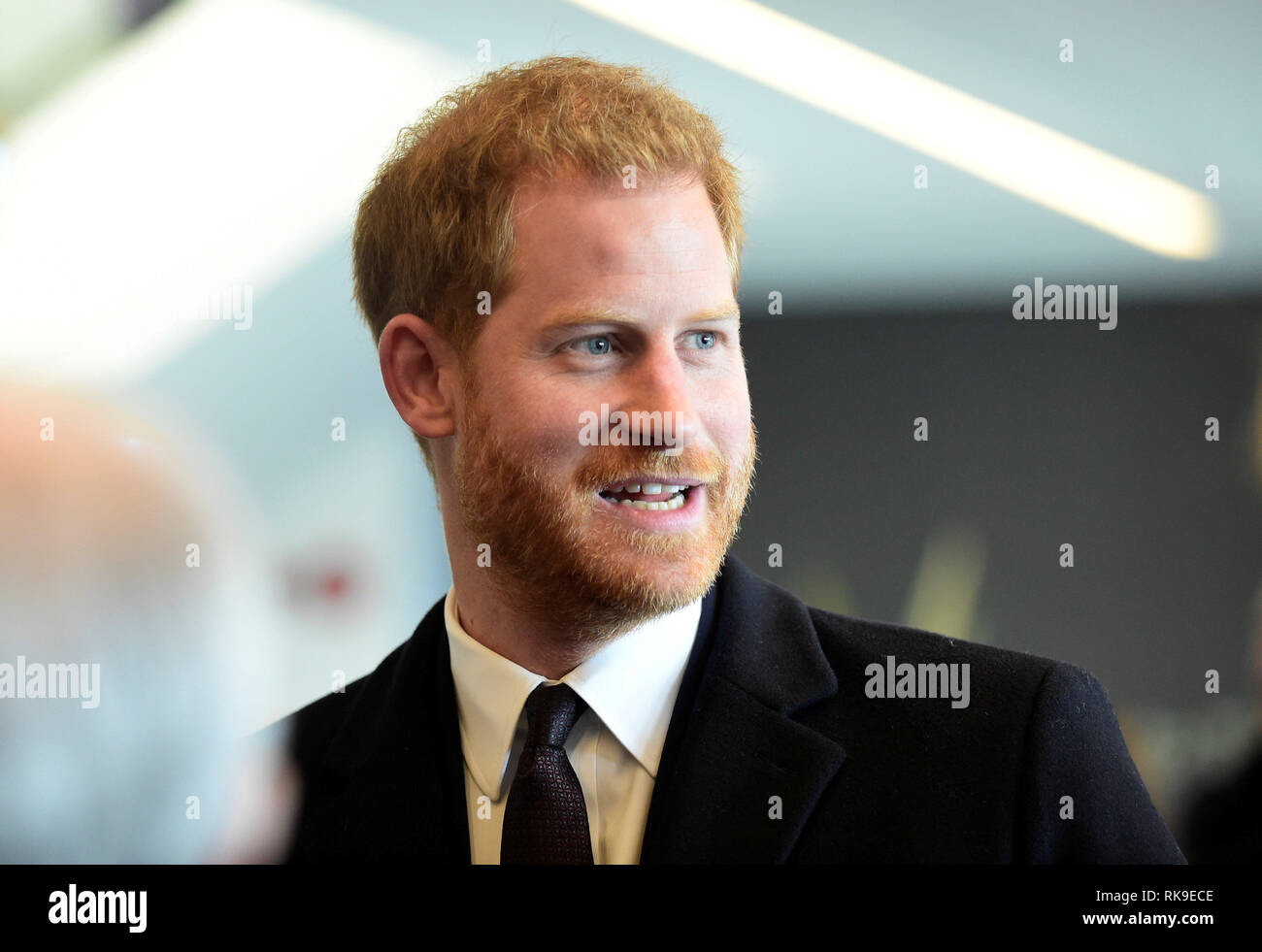 Der Herzog von Sussex ankommt Nominierten aus der Mitsubishi Motors Volunteer Programm zur Anerkennung zu Treffen vor der England V Frankreich Rugby international bei Twickenham Stadium. Stockfoto