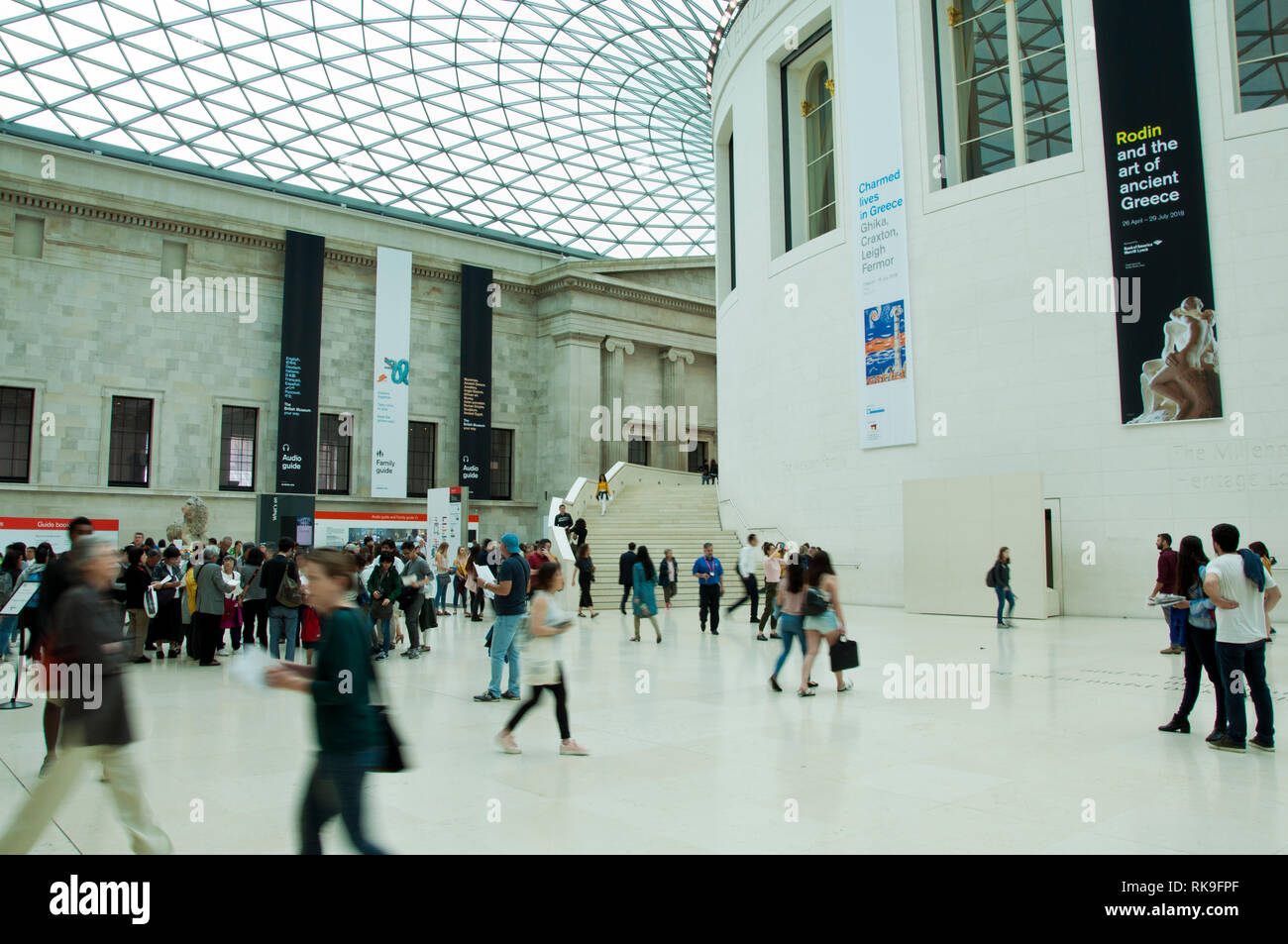 Der große Hof im British Museum in London. Stockfoto