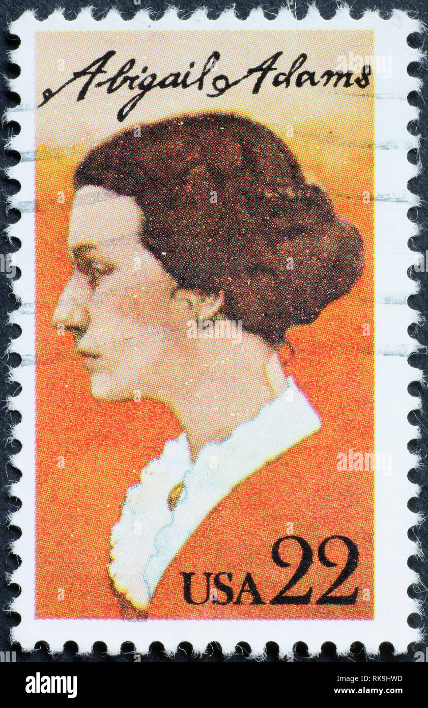 Abigail Adams auf amerikanische Briefmarke Stockfoto