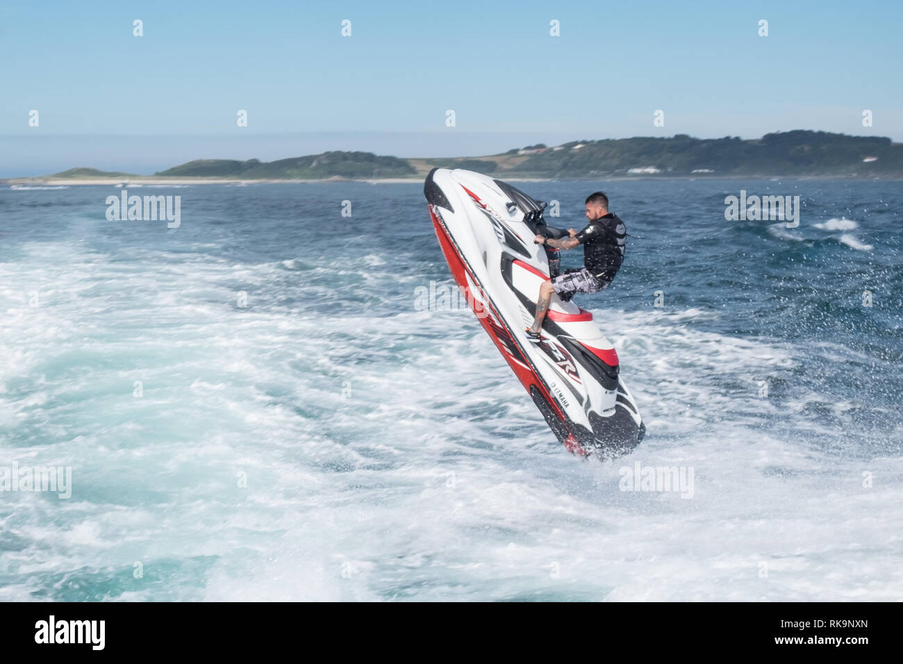 Jet Ski wave springen Stockfoto