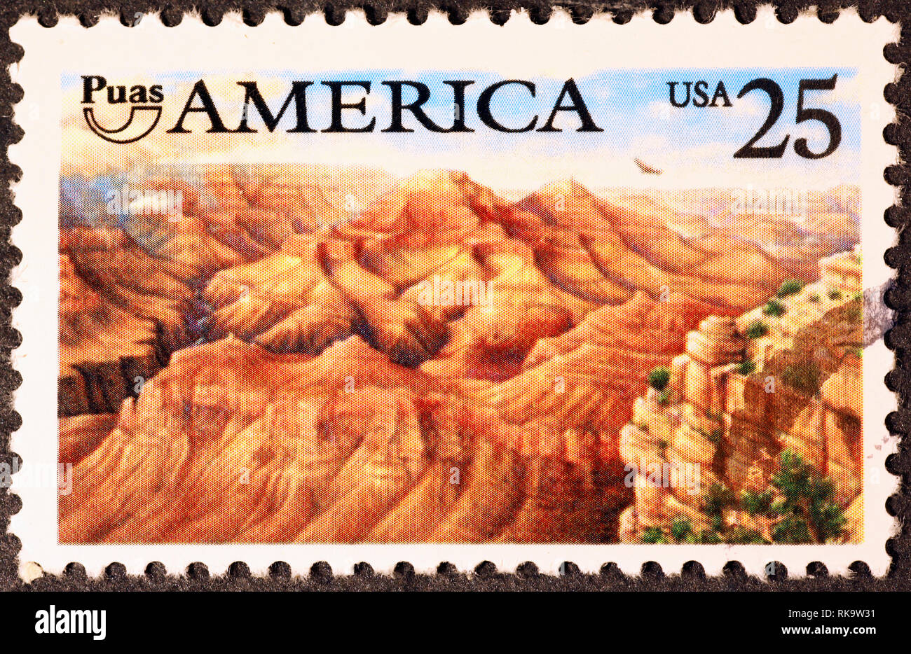 Grand Canyon auf amerikanische Briefmarke Stockfoto