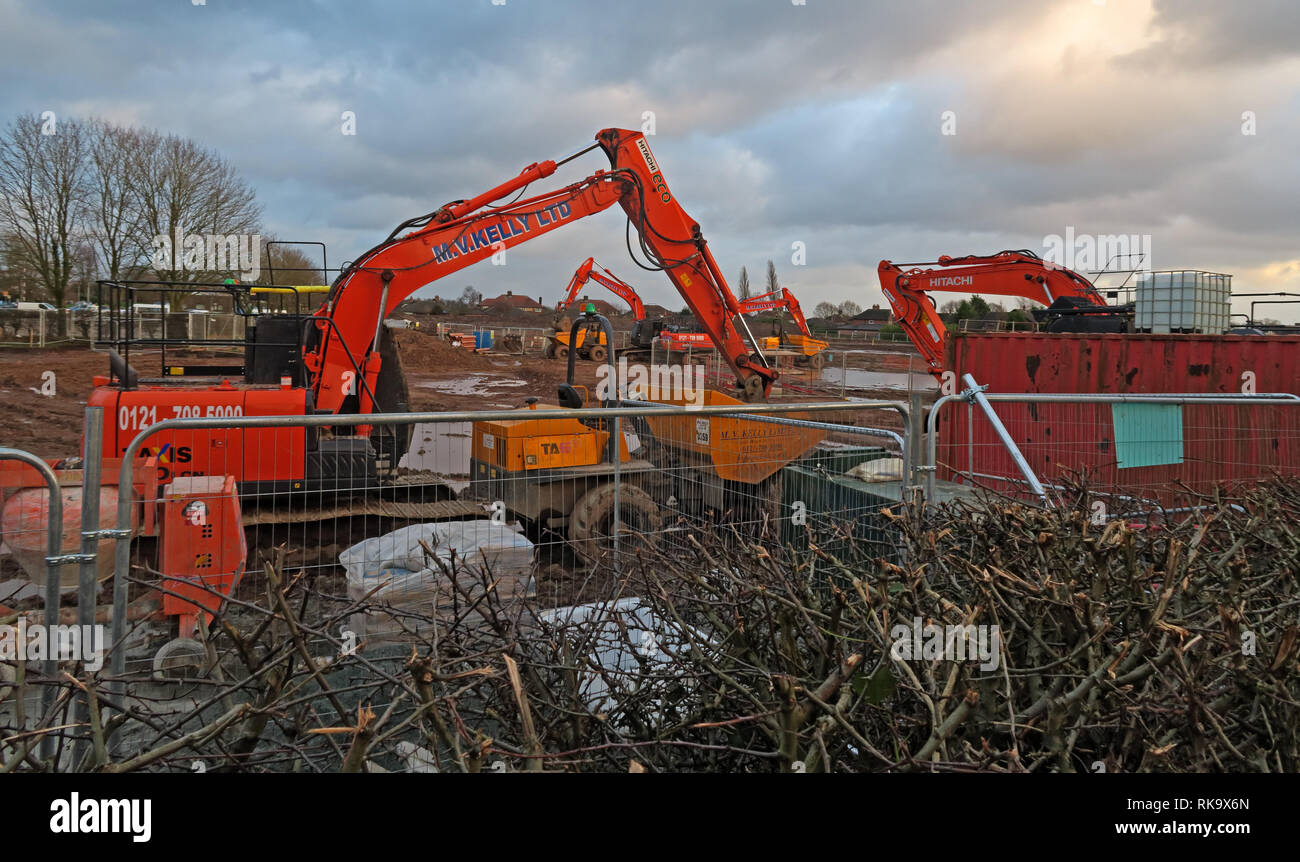 Bloor Wohnungen, 71 Neubau-Immobilien, Hawnthorn Grove, auf Stretton Road, Appleton Thorn, Warrington, Cheshire, England, UK, WA4 4QX Stockfoto