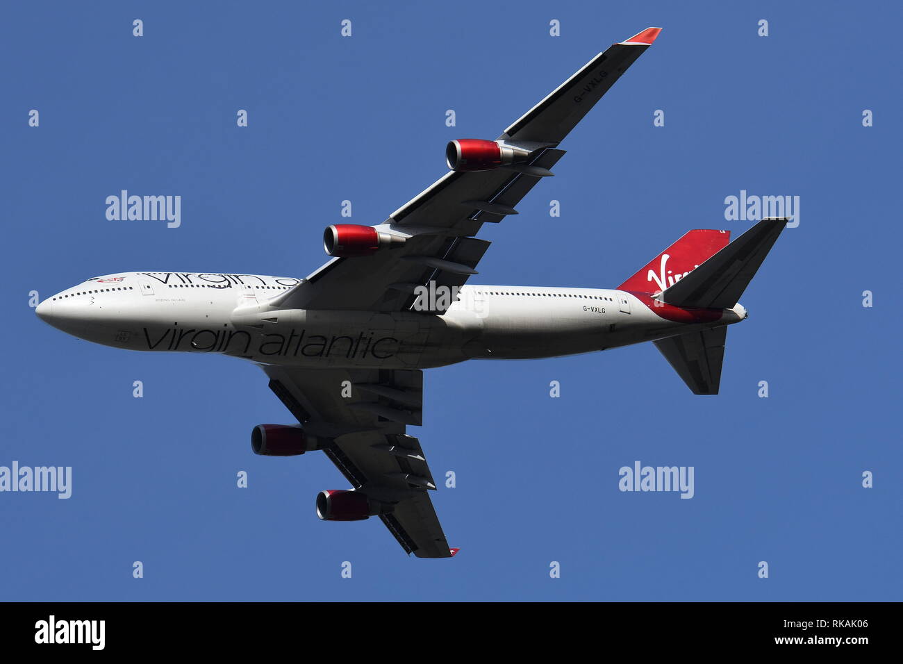 50 Jahre Boeing 747 JUMBO. - G - VXLG von Virgin Atlantic Airways. Stockfoto