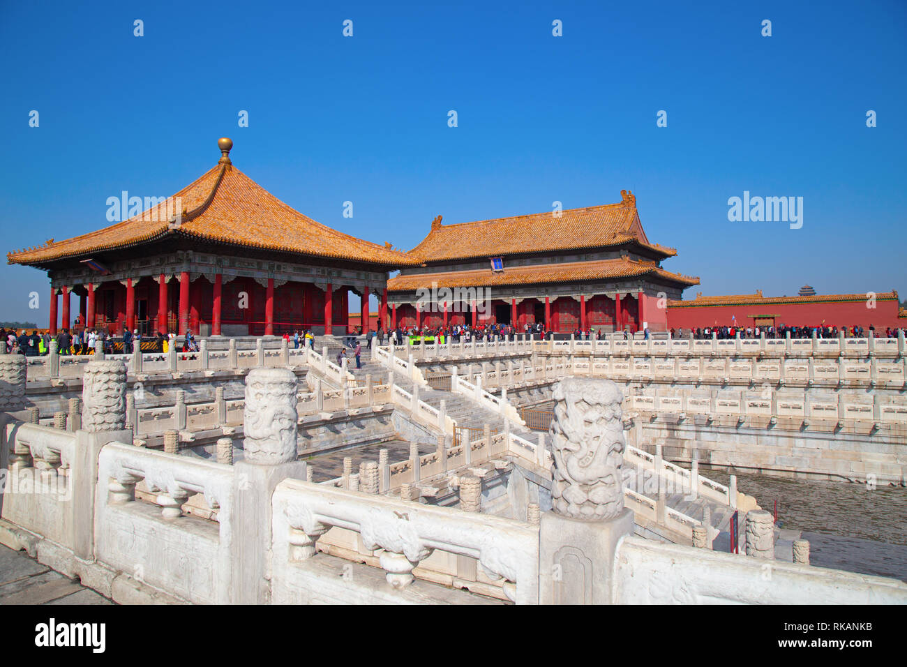 Peking, China - Oktober 14, 2017: Die Verbotene Stadt (Palace Museum), die chinesische Kaiserpalast aus der Ming Dynastie bis zum Ende der Qing dynasten Stockfoto