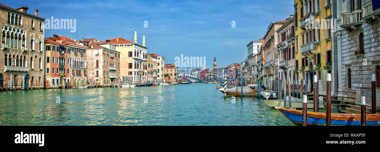 Panorama des Canal Grande in Venedig, Italien Stockfoto