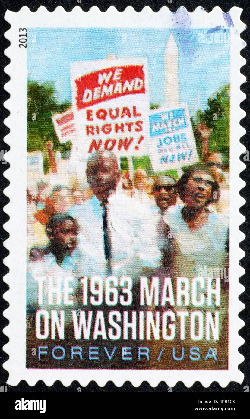 Washington März 1963 über amerikanische Briefmarke Stockfoto