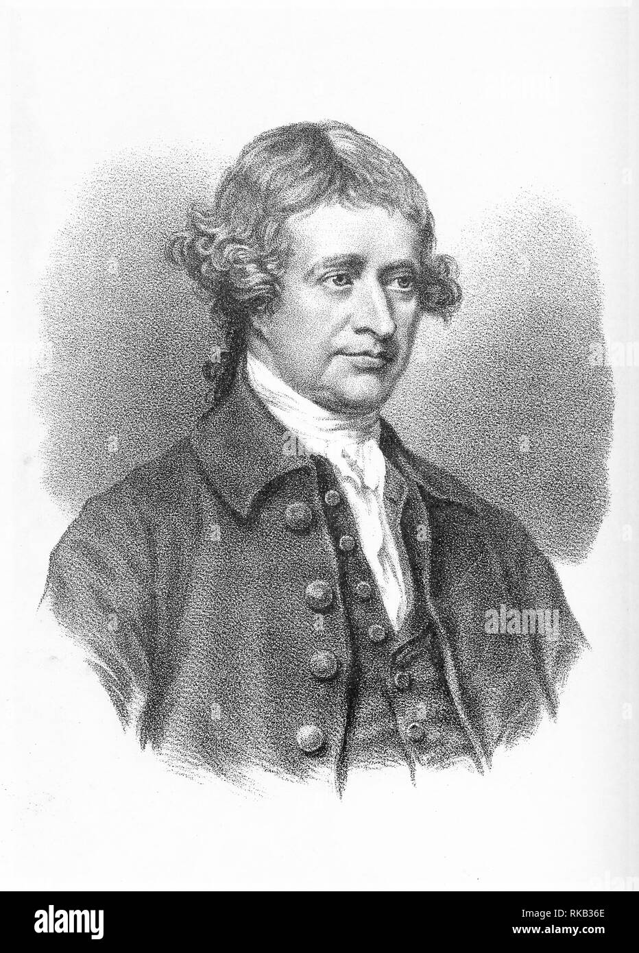Gravieren von Edmund Burke (1729 - 1797), irischer Politiker, Autor, Redner, politische Theoretiker und Philosoph. Stockfoto
