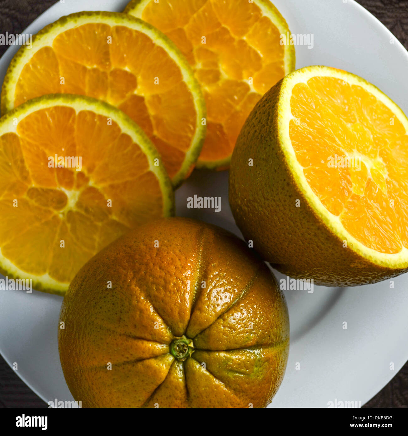 Braun (Dolci) Navel Orangen, entdeckt und in Australien angebaut Stockfoto