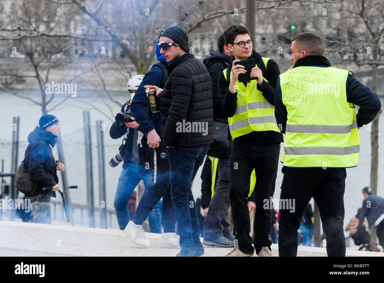 Die Gewalten Markierung der 13. Tag des gelben Jacken Mobilisierung, Lyon, Frankreich Stockfoto