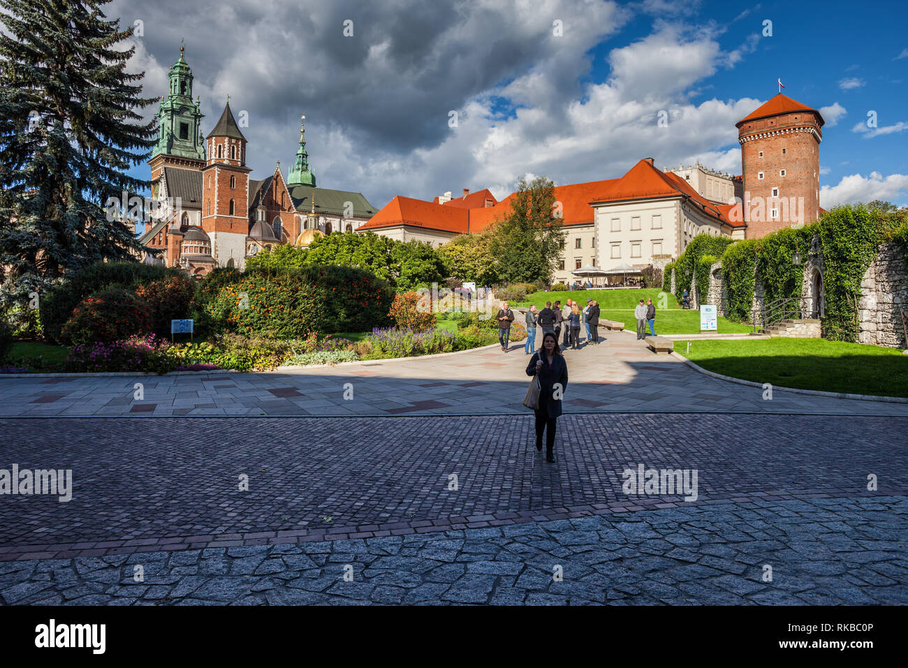 Schloss Wawel und Kathedrale in der Stadt Krakau in Polen Stockfoto
