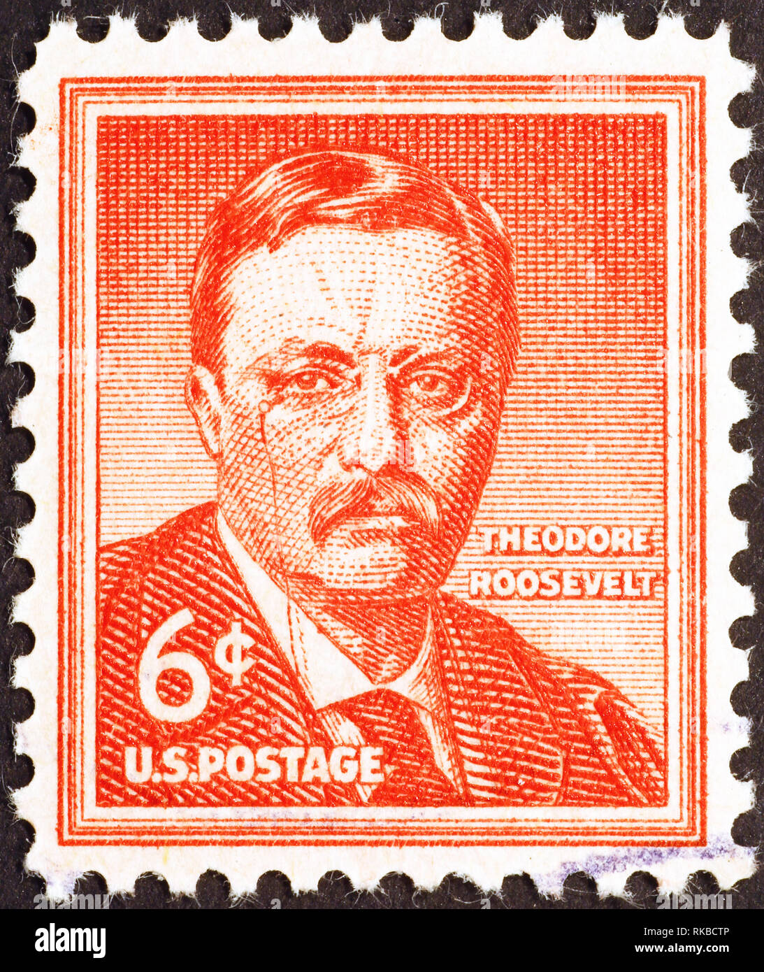 Theodore Roosevelt auf alte US-Briefmarke Stockfoto