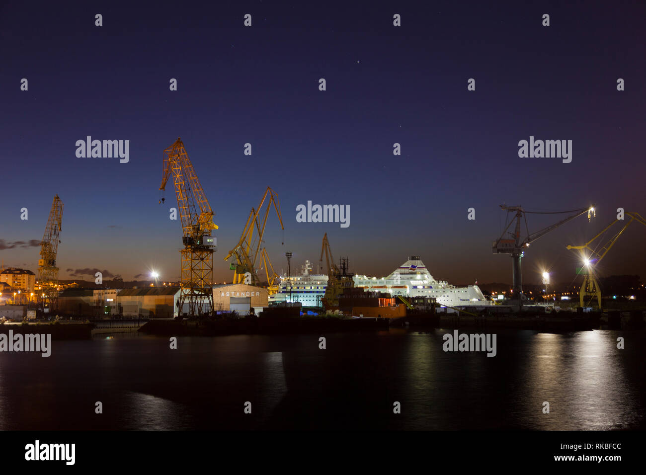 El-Astillero-Werft. Kantabrien, Spanien Stockfoto