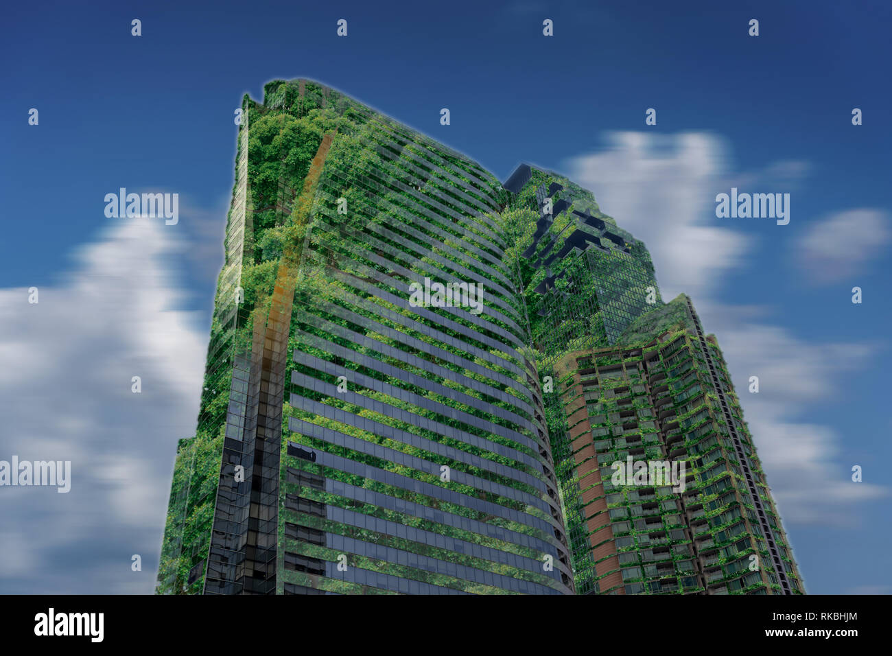 Die Gebäude in der Stadt Pflanzen Nachhaltigkeit Nachhaltige, grüne Energie Stockfoto