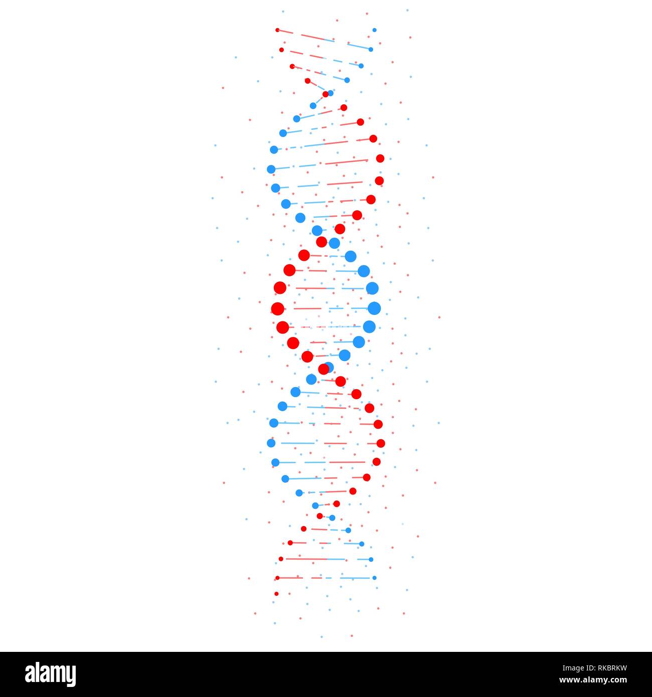 Abstrakte DNA-Struktur auf weißem Hintergrund. Vector Illustration Stock Vektor