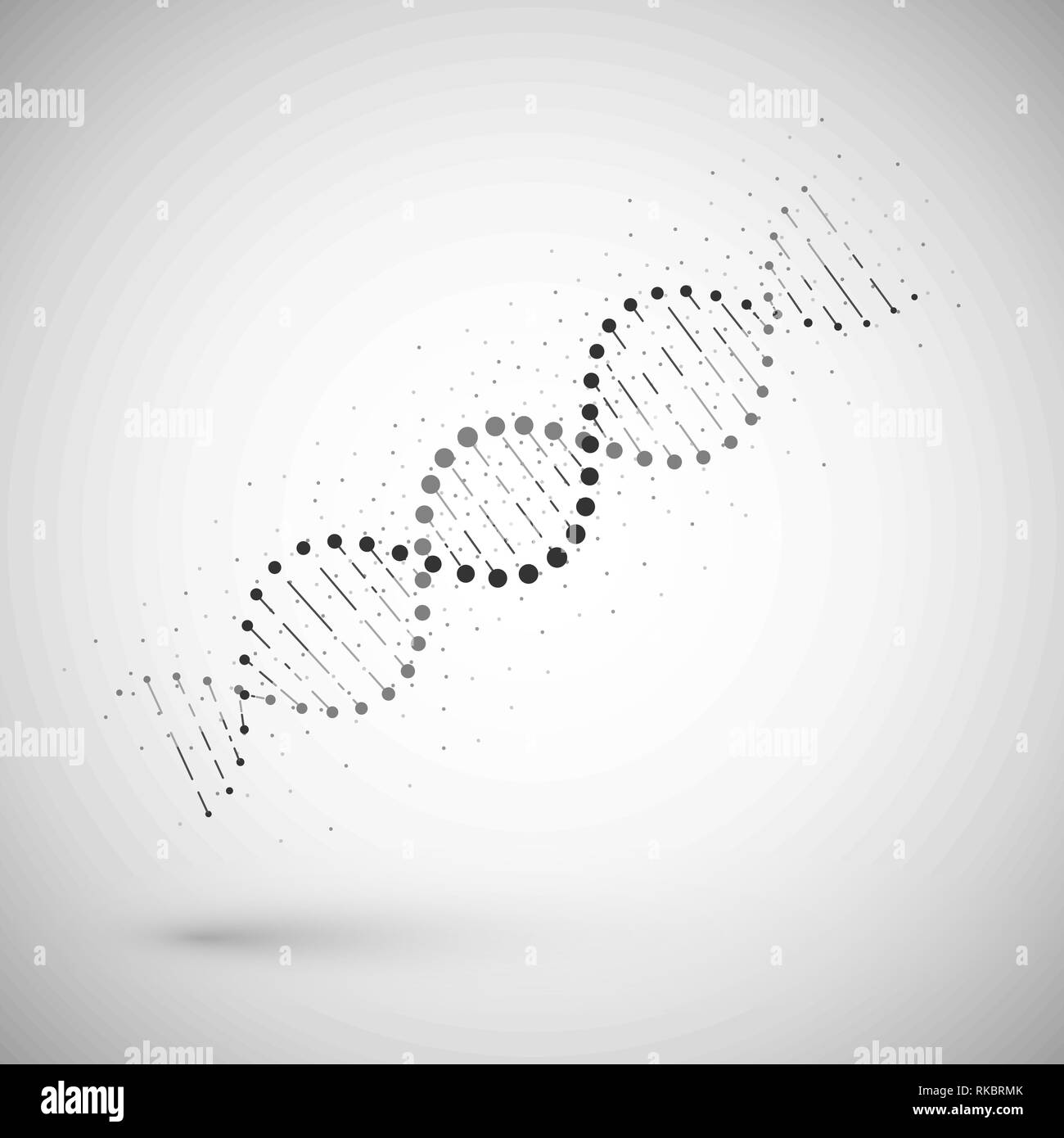 Abstrakte DNA-Struktur. DNA-Symbol auf weißem Hintergrund. Vector Illustration Stock Vektor