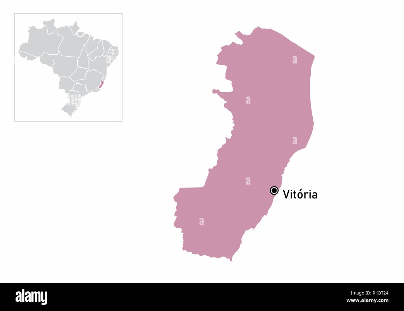 Abbildung der Espirito Santo Staat und seine Lage in Brasilien Karte Stock Vektor