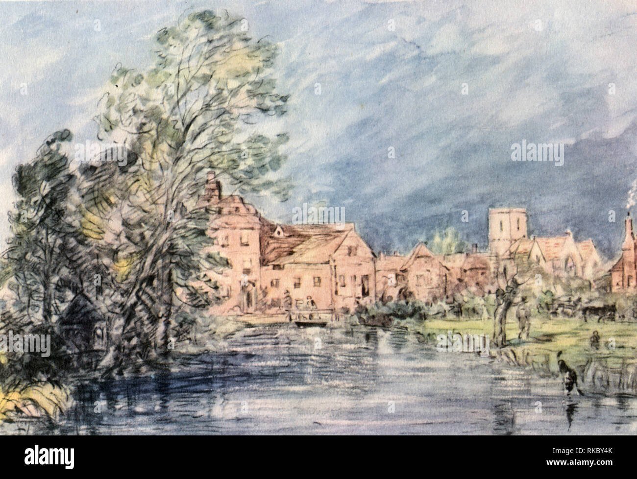 Ein englisches Dorf, 1821. Stockfoto