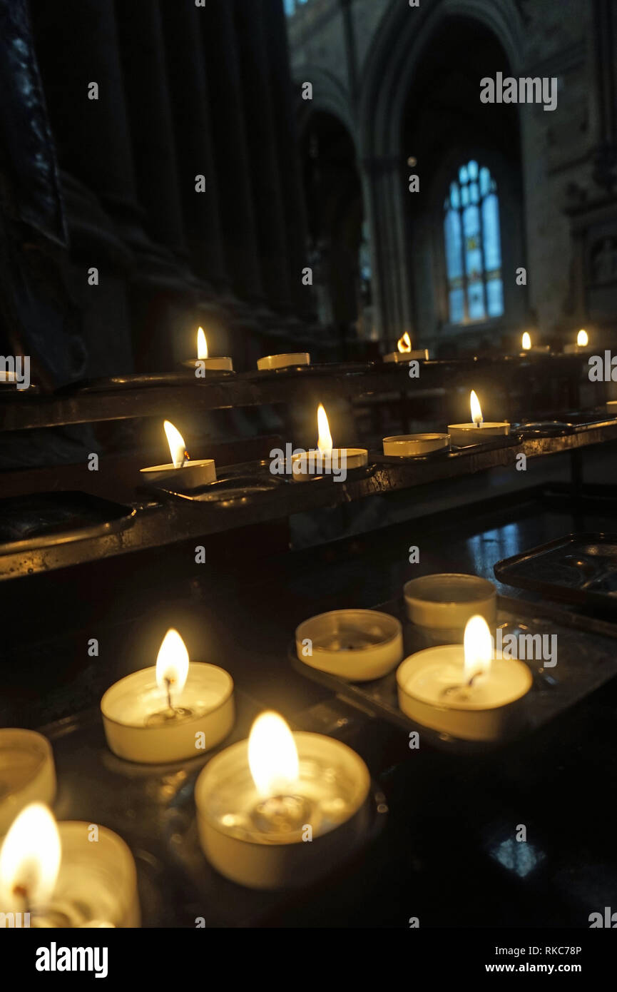 Candle's in der Kathedrale von Ripon Stockfoto