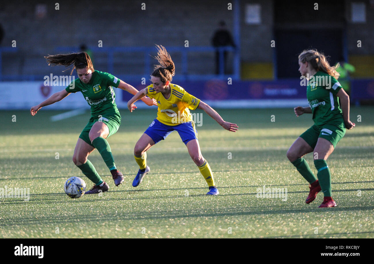 Dorchester, Dorset, Großbritannien. 10. Februar 2019: Chloe Arthur von Birmingham in Aktion während der SSE Frauen FA Cup in die vierte Runde zwischen Yeovil Damen und Birmingham City Frauen an der Clayson Stadion. © David Rebhuhn/Alamy leben Nachrichten Stockfoto