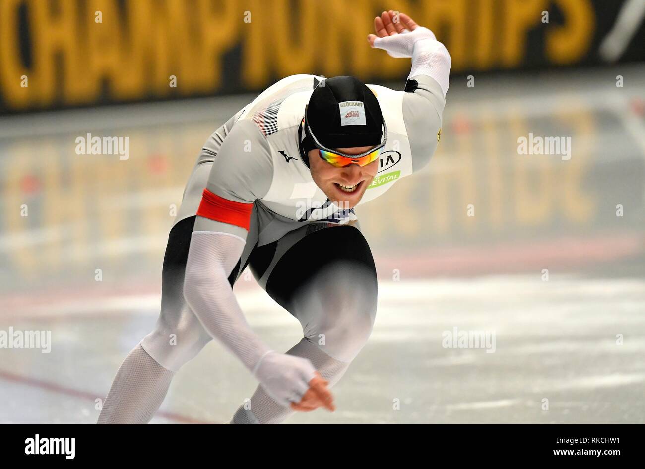 08-02-2019 SCHAATSEN: SPEEDSKATING: ISU WORLD SINGLE ENTFERNUNGEN SPEEDSKATING: INZELL: Nico Ihle (GER) Foto: SCS/Soenar Chamid Stockfoto