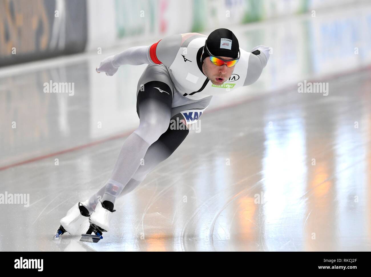 09-02-2019 SCHAATSEN: ISU WORLD SINGLE ENTFERNUNGEN SPEEDSKATING: INZELL: Deutschland Nico Ihle (GER) auf 1000 meter Foto: SCS/Soenar Chamid Stockfoto