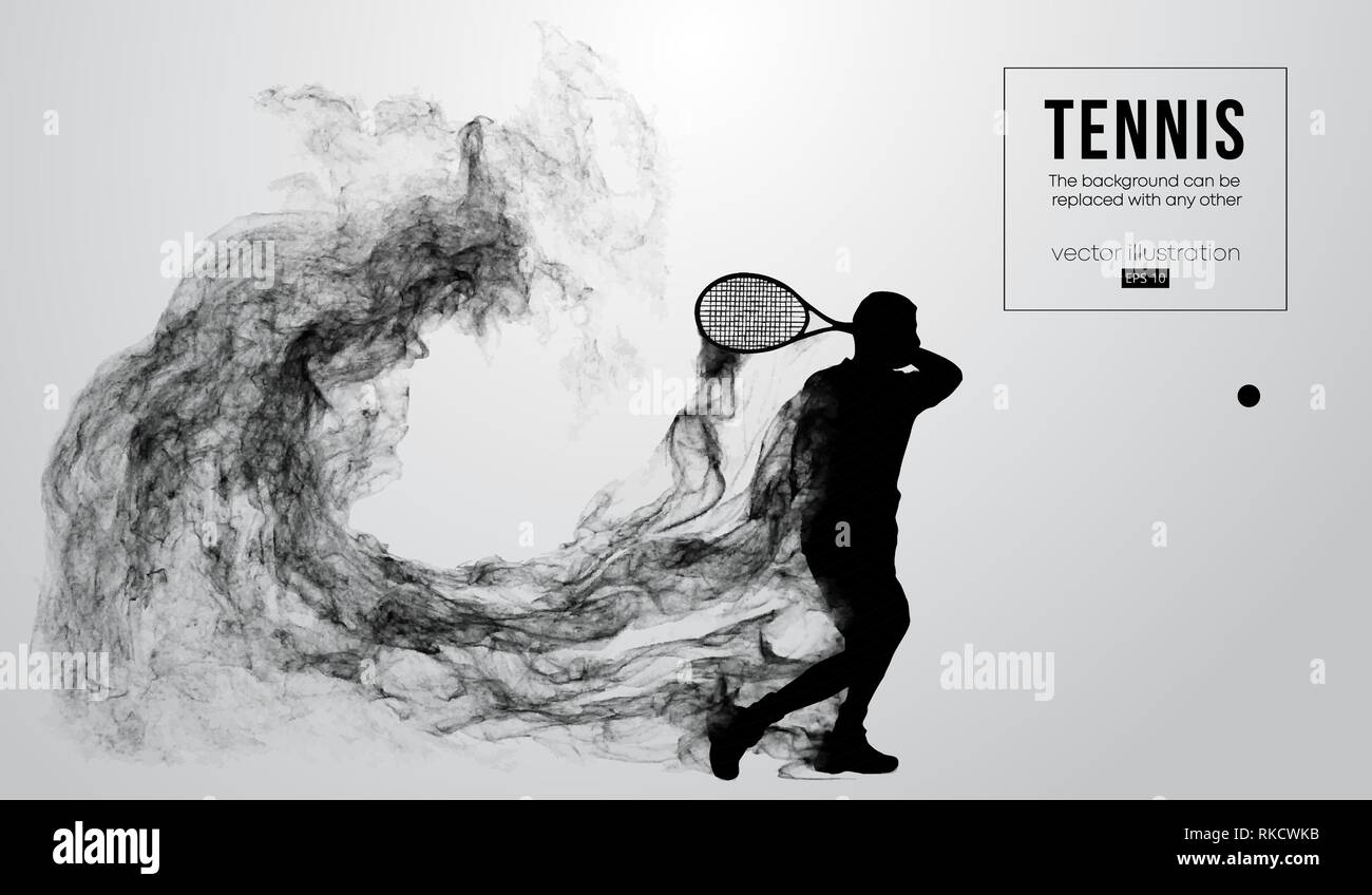 Abstrakte Silhouette eines Tennisspieler mann Männlich Stock Vektor