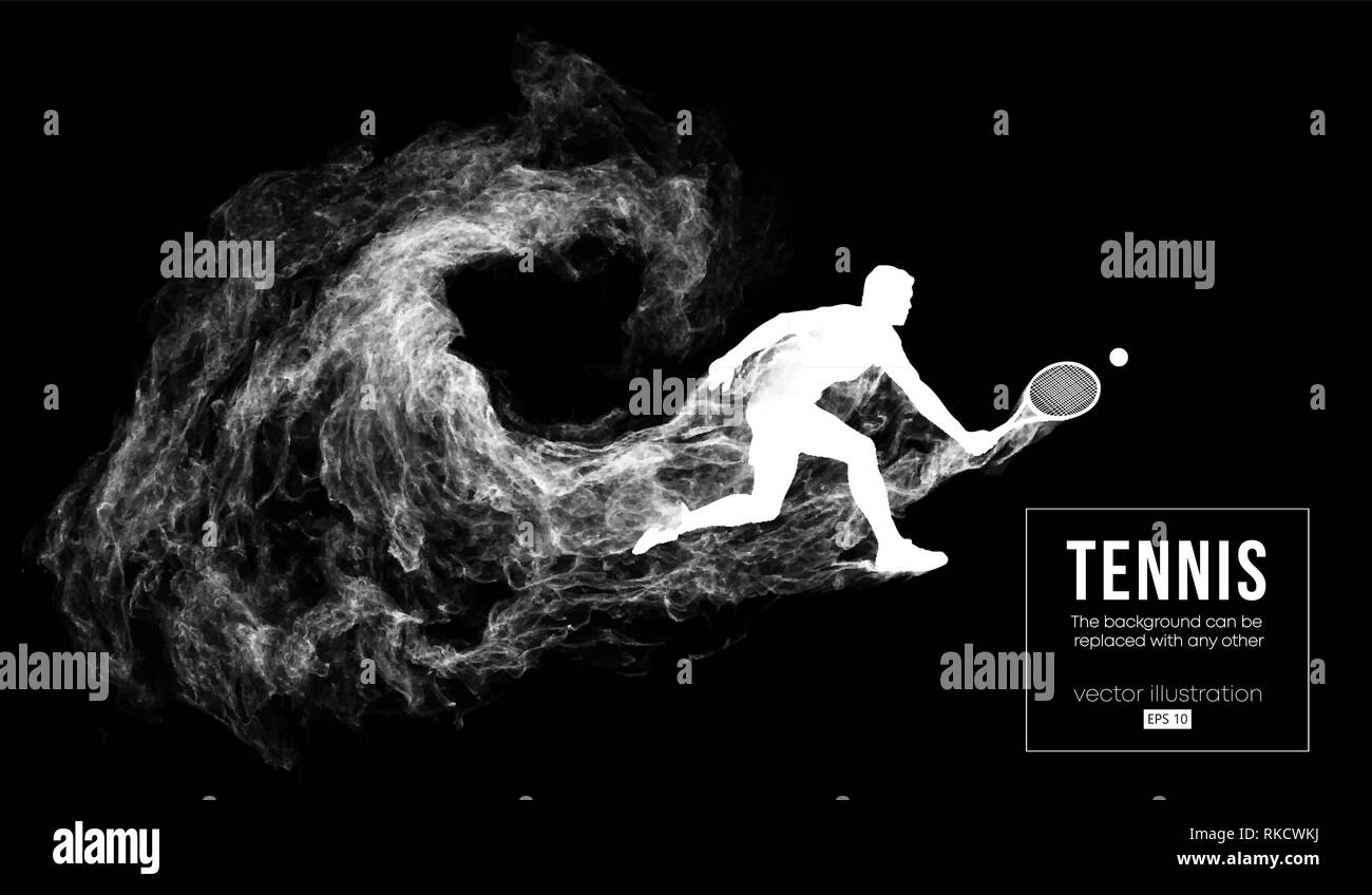 Abstrakte Silhouette eines Tennisspieler mann Männlich Stock Vektor