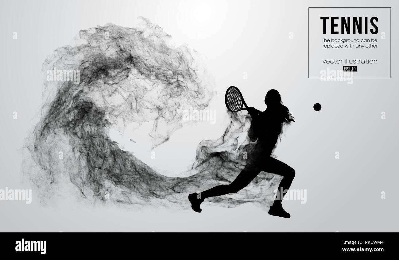Abstrakte Silhouette einer tennis player frau mädchen Stock Vektor