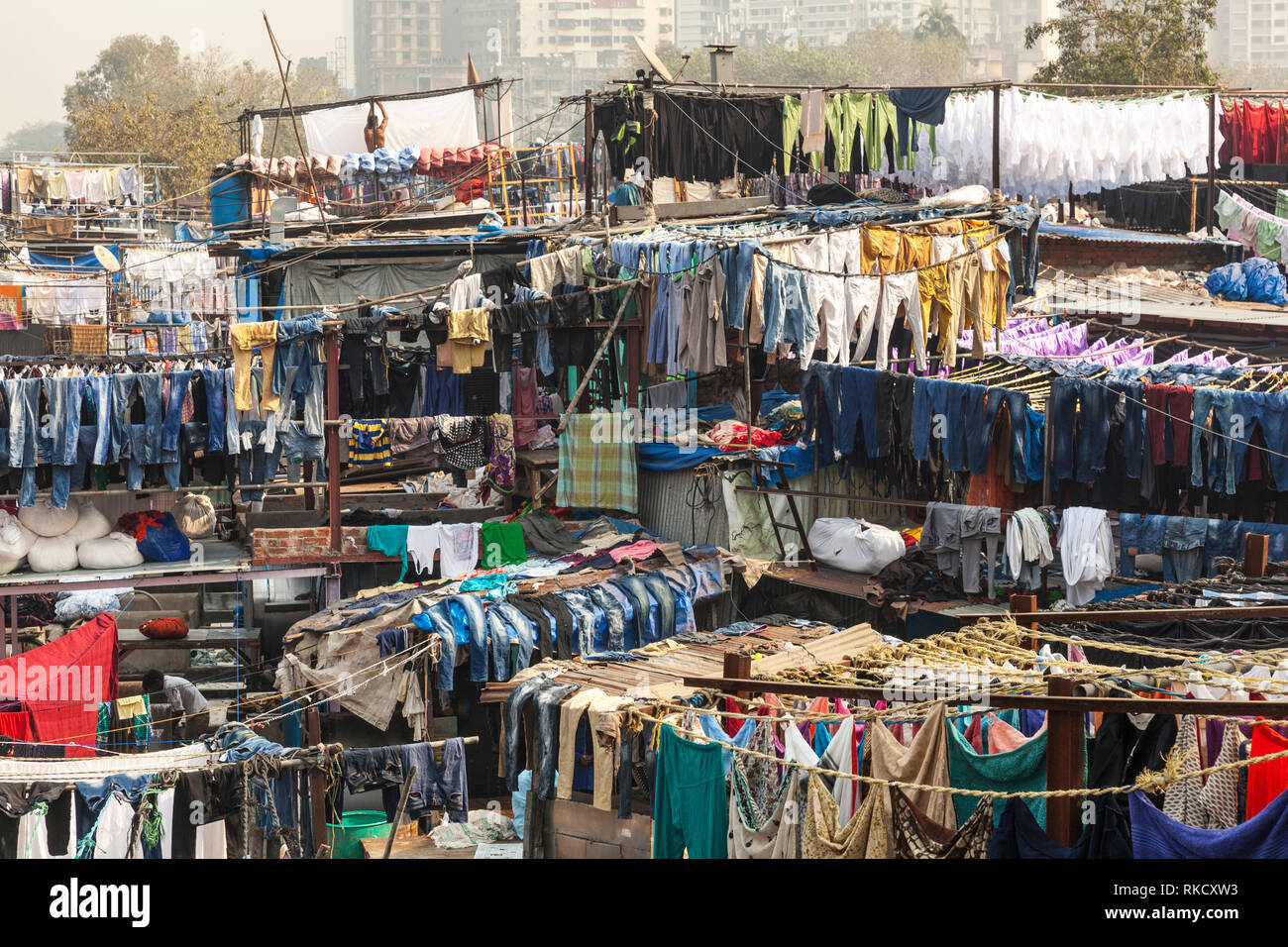 Mahalaxmi Dhobi Ghat, Mumbai, Indien Stockfoto