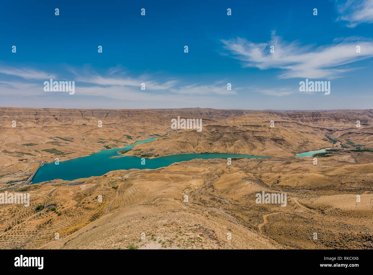 Wadi El Mujib Damm und See in Jordanien Naher Osten Stockfoto