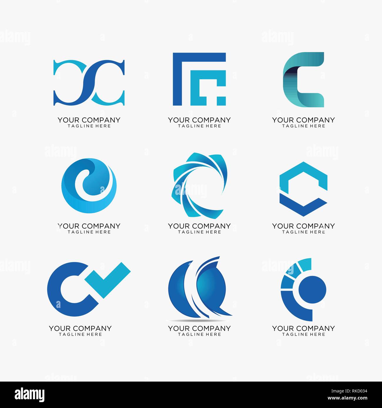 Sammlung Von Buchstabe C Logo Design Variante Stock Vektorgrafik Alamy