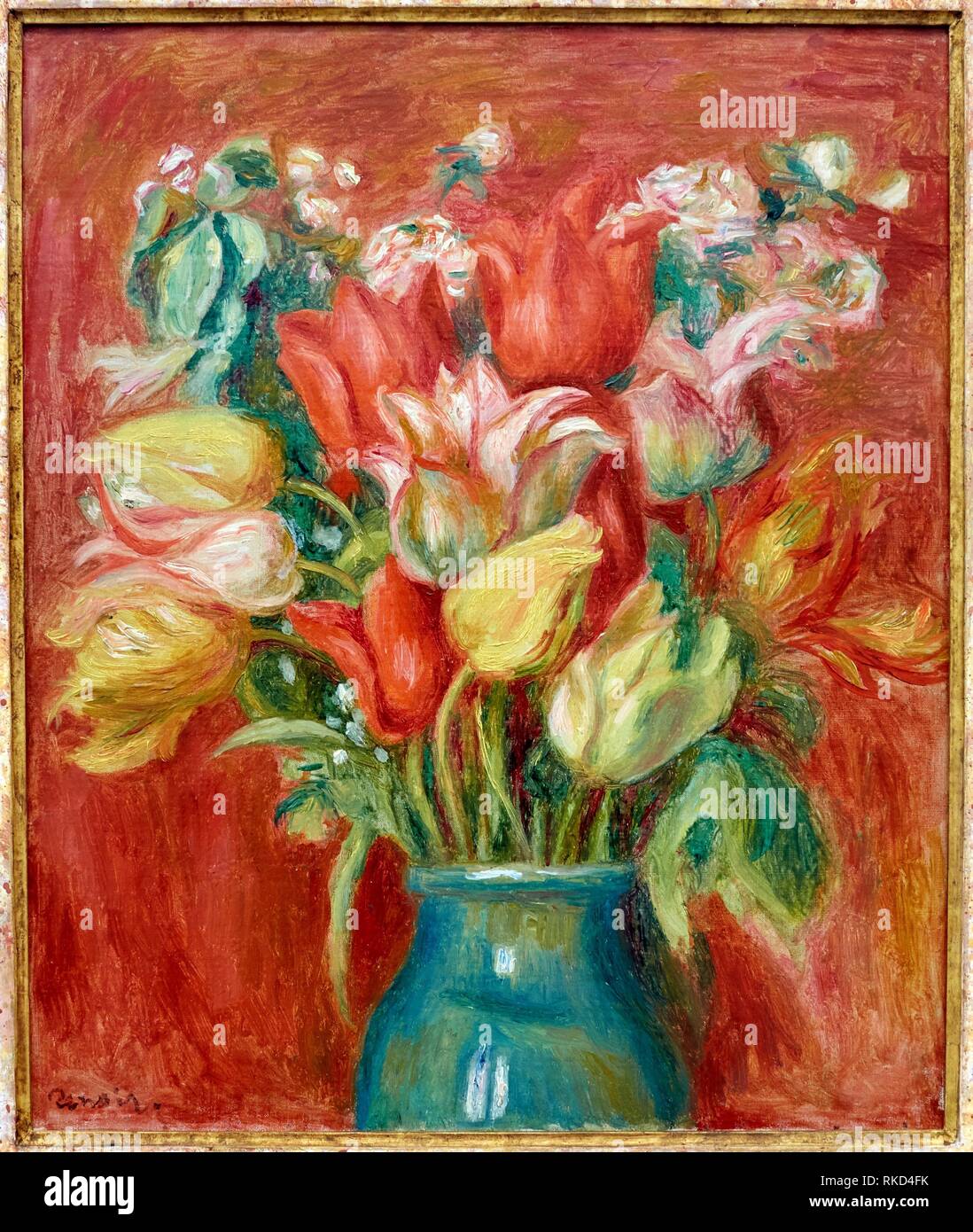 '''Bouquet de tulipes'', Pierre-Auguste Renoir, Musée de L'Orangerie, Tuileries, Paris, Frankreich Stockfoto