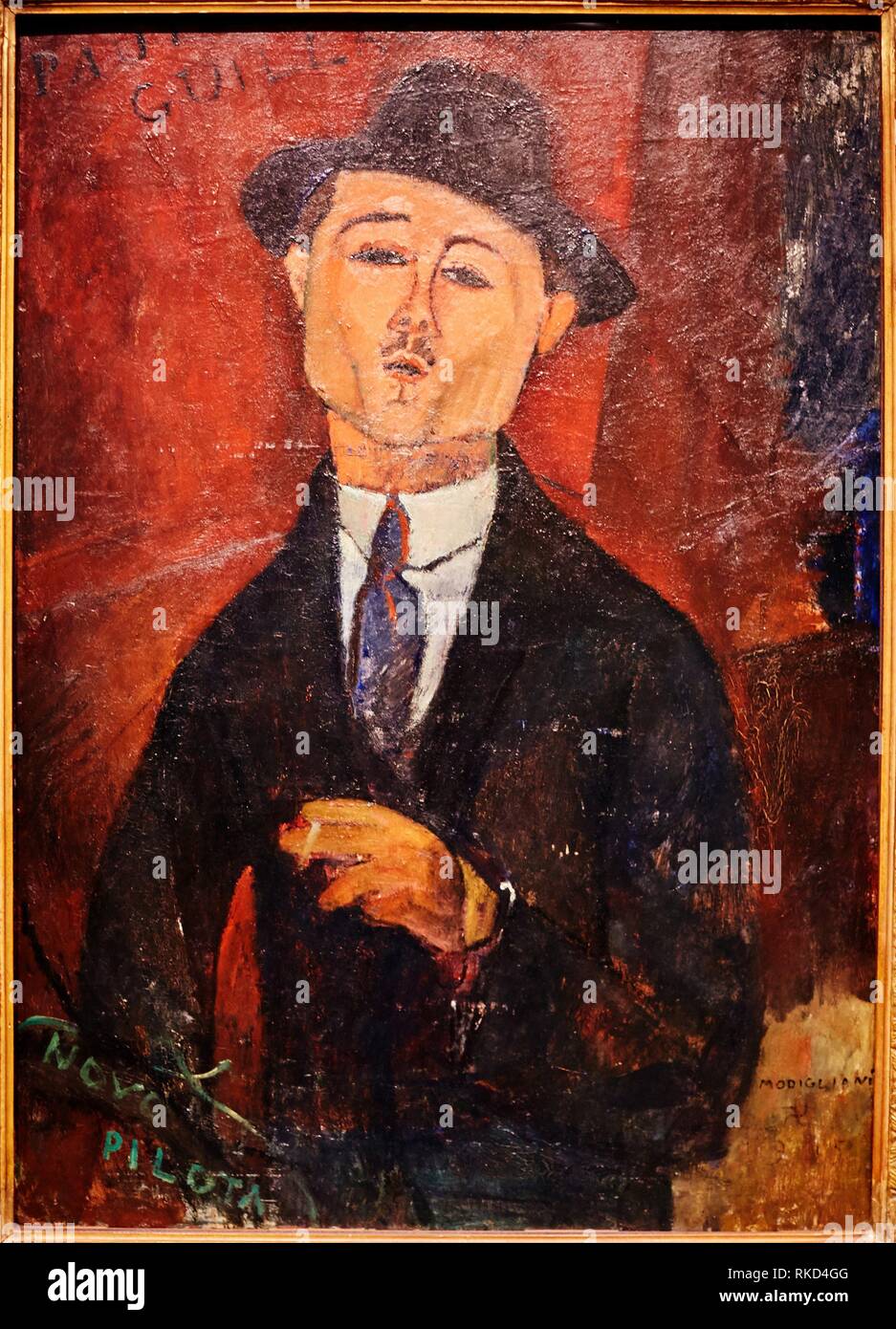 ''' Paul Guillaume, Novo Pilota'', 1915 (Öl auf Pappe), Amedeo Modigliani, (1884-1920), Musée de L'Orangerie, Tuileries, Paris, Frankreich Stockfoto