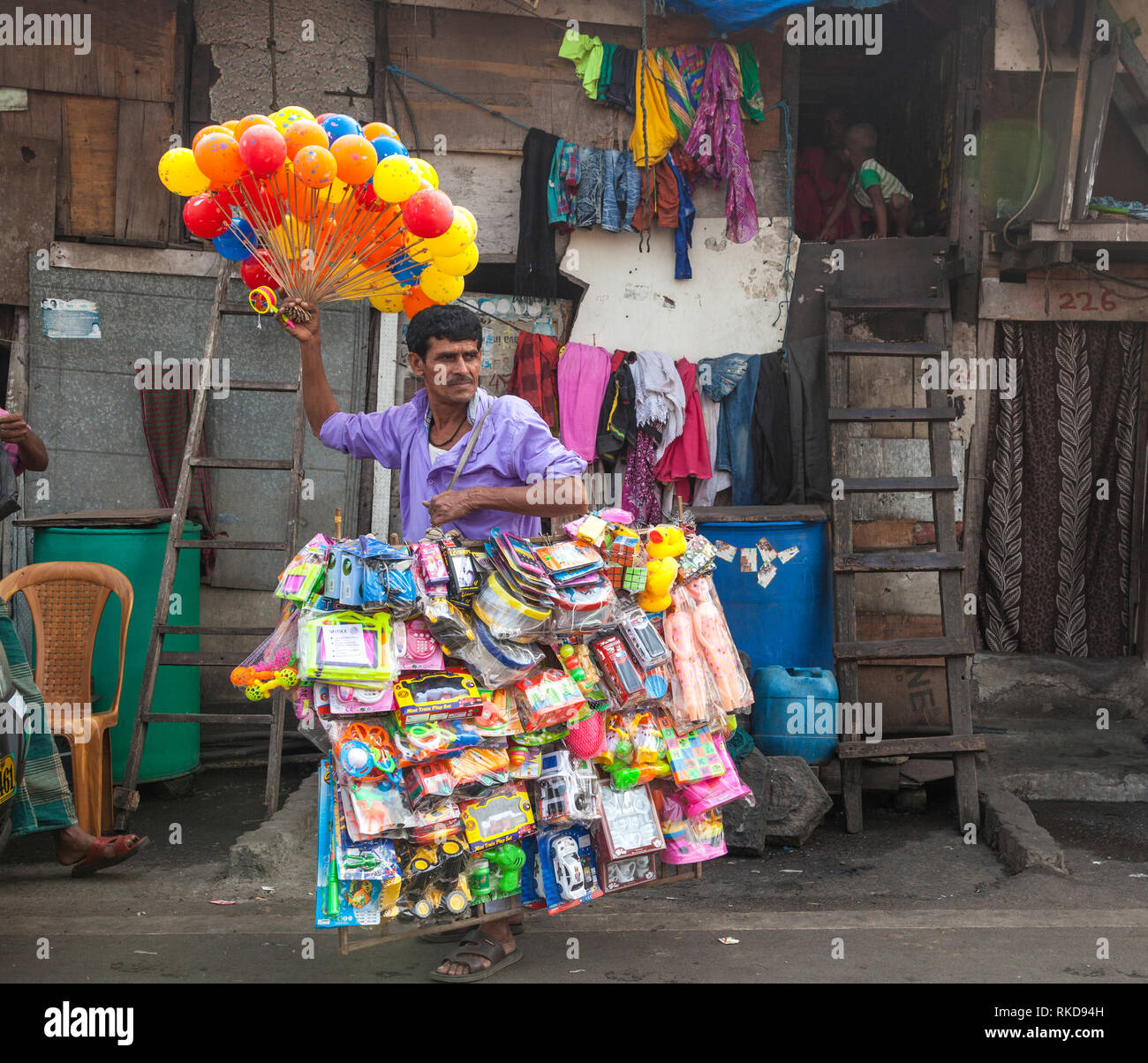 Ballon Anbieter, Mumbai, Indien Stockfoto