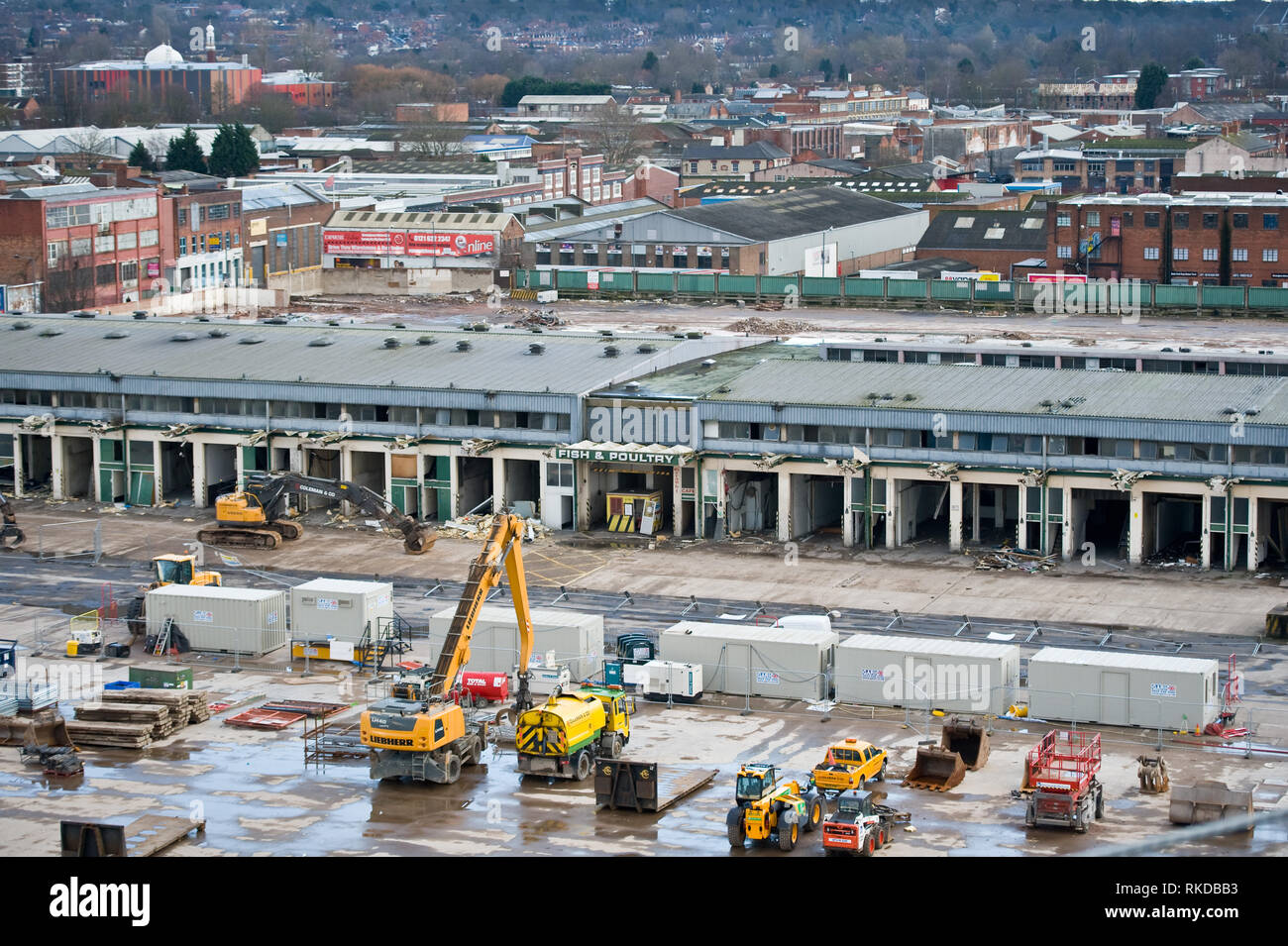 Birmingham Großmärkte Revier komplett abgerissen, um Platz für eine neue multifunktionale Entwicklung zu machen. Stockfoto