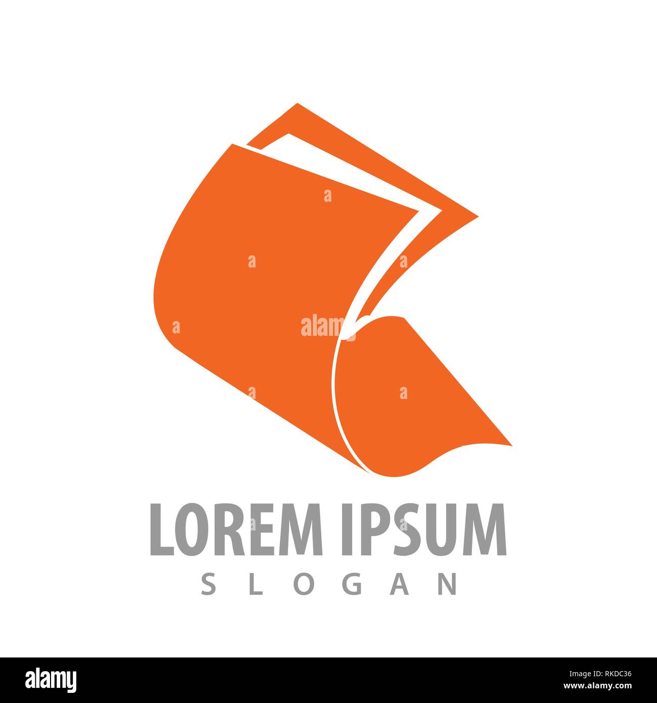 Publishing Papier orange Logo Konzept Design. Symbol grafische Vorlage element Stock Vektor