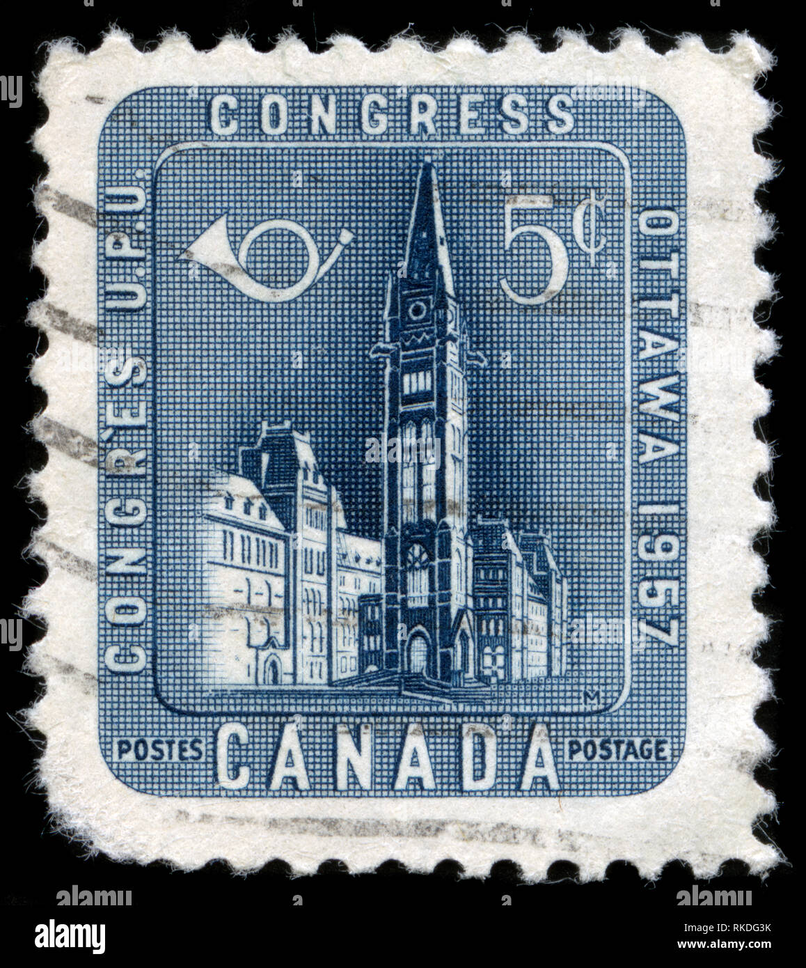 Briefmarke aus Kanada im 14 WPV-Kongress, Ottawa Serie 1957 ausgestellt Stockfoto