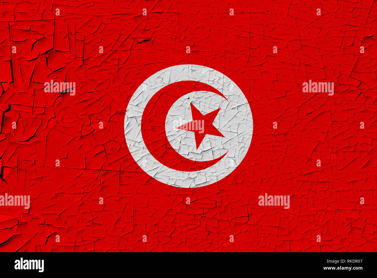 Tunesien Flagge bemalt Stockfoto