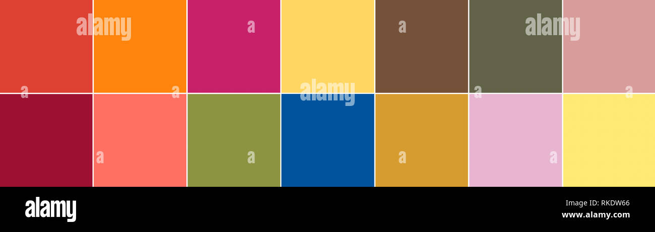 Top 14 PANTONE-Farben der Jahreszeit Frühling Sommer 2019 Palette. Pantone  NY und London Fashion Week Farben. Modische Farben Konzept Stockfotografie  - Alamy