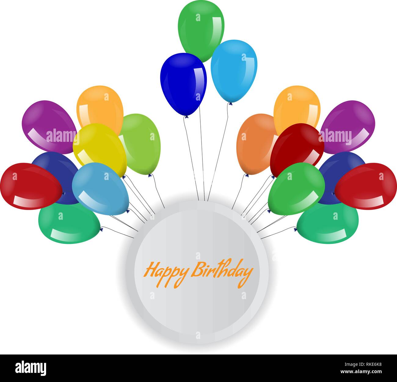 Geburtstag Hintergrund Mit Fliegenden Ballons Grenze Rahmen Und Copyspace Vector Illustration Stock Vektorgrafik Alamy
