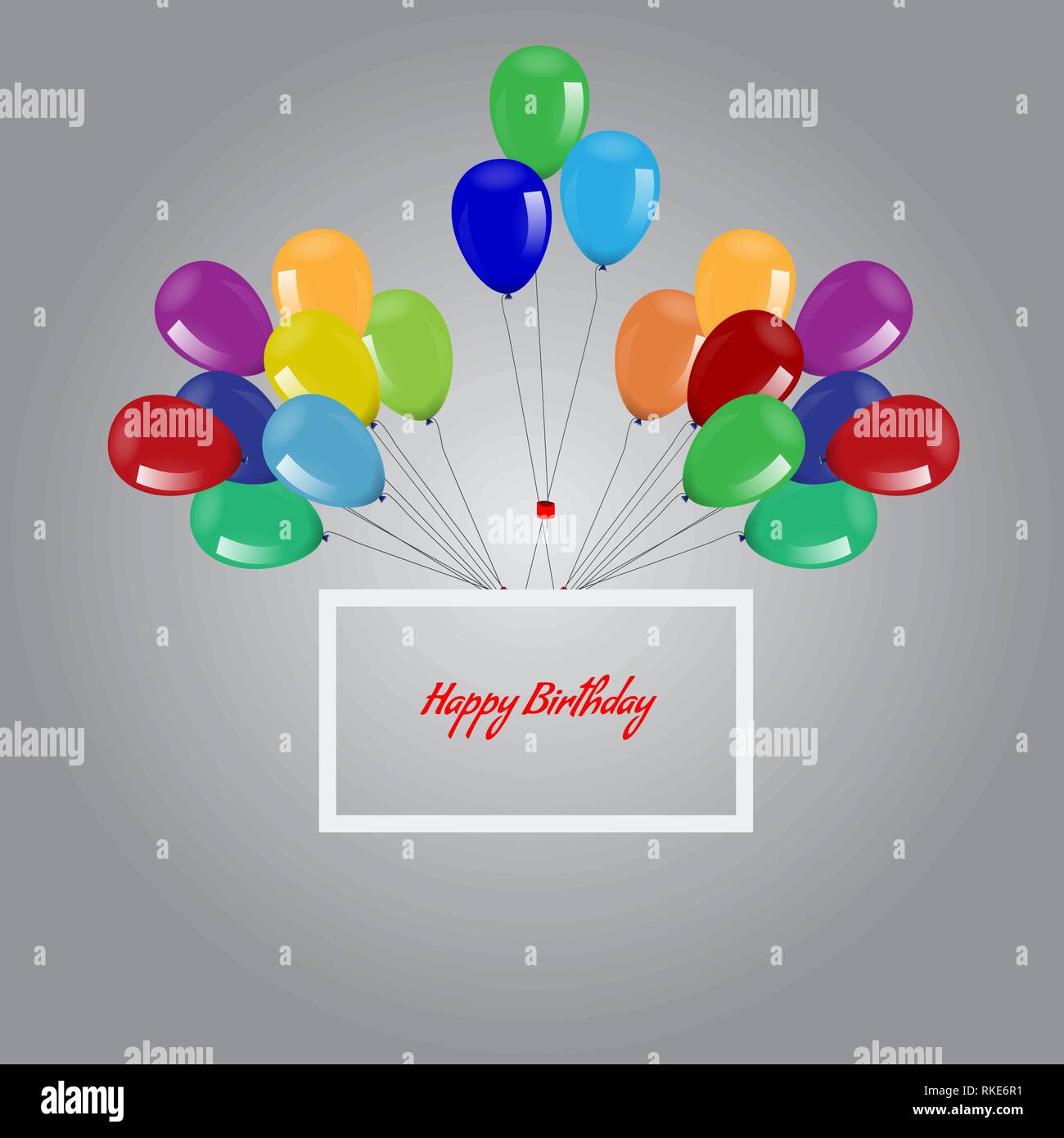 Geburtstag Hintergrund Mit Fliegenden Ballons Grenze Rechteck Frame Und Copyspace Vector Illustration Stock Vektorgrafik Alamy