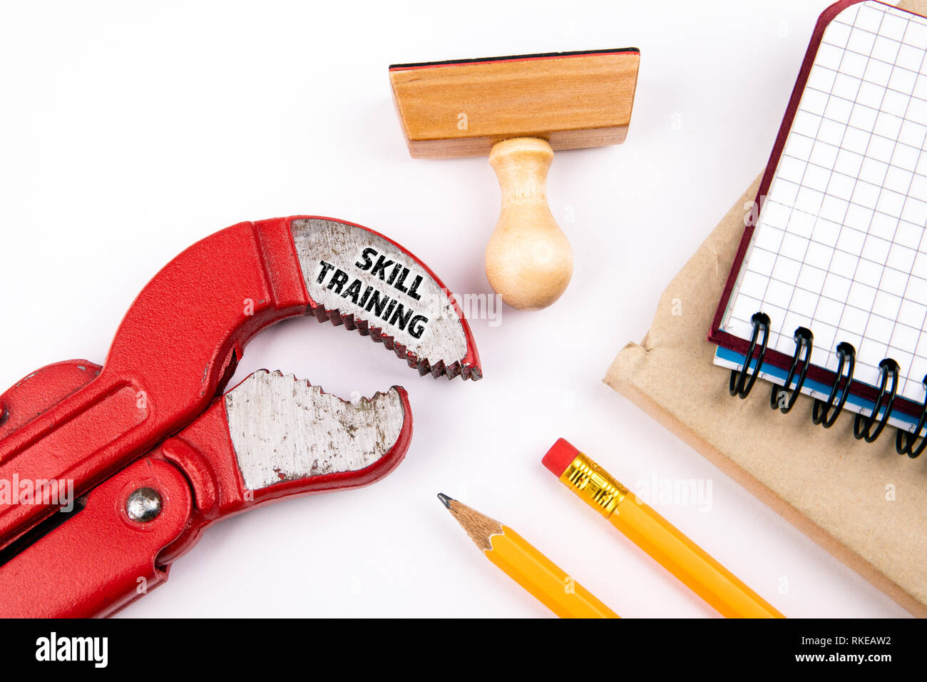 Skill Training. Bildung, Karriere und Entwicklung Hintergrund Stockfoto