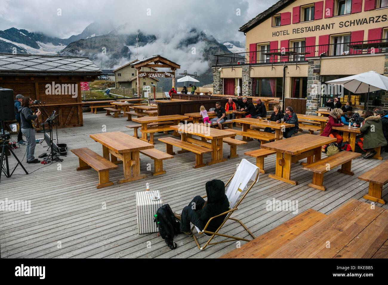 Schwarzsee Hotel Restaurant. 2583 m. Zermatt. Schweizer Alpen. Wallis. Die  Schweiz. Europa Stockfotografie - Alamy