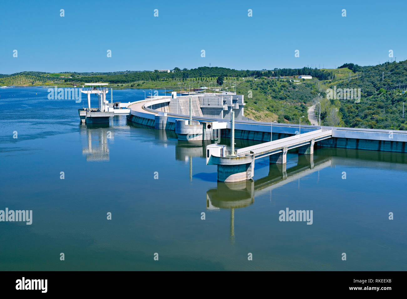 Wand des Wasserkraftwerk Stockfoto