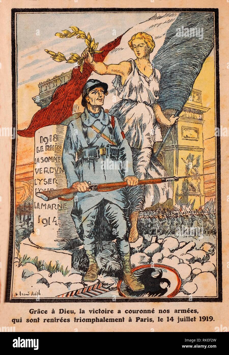 Frankreich, den Ersten Weltkrieg, den Sieg. Stockfoto