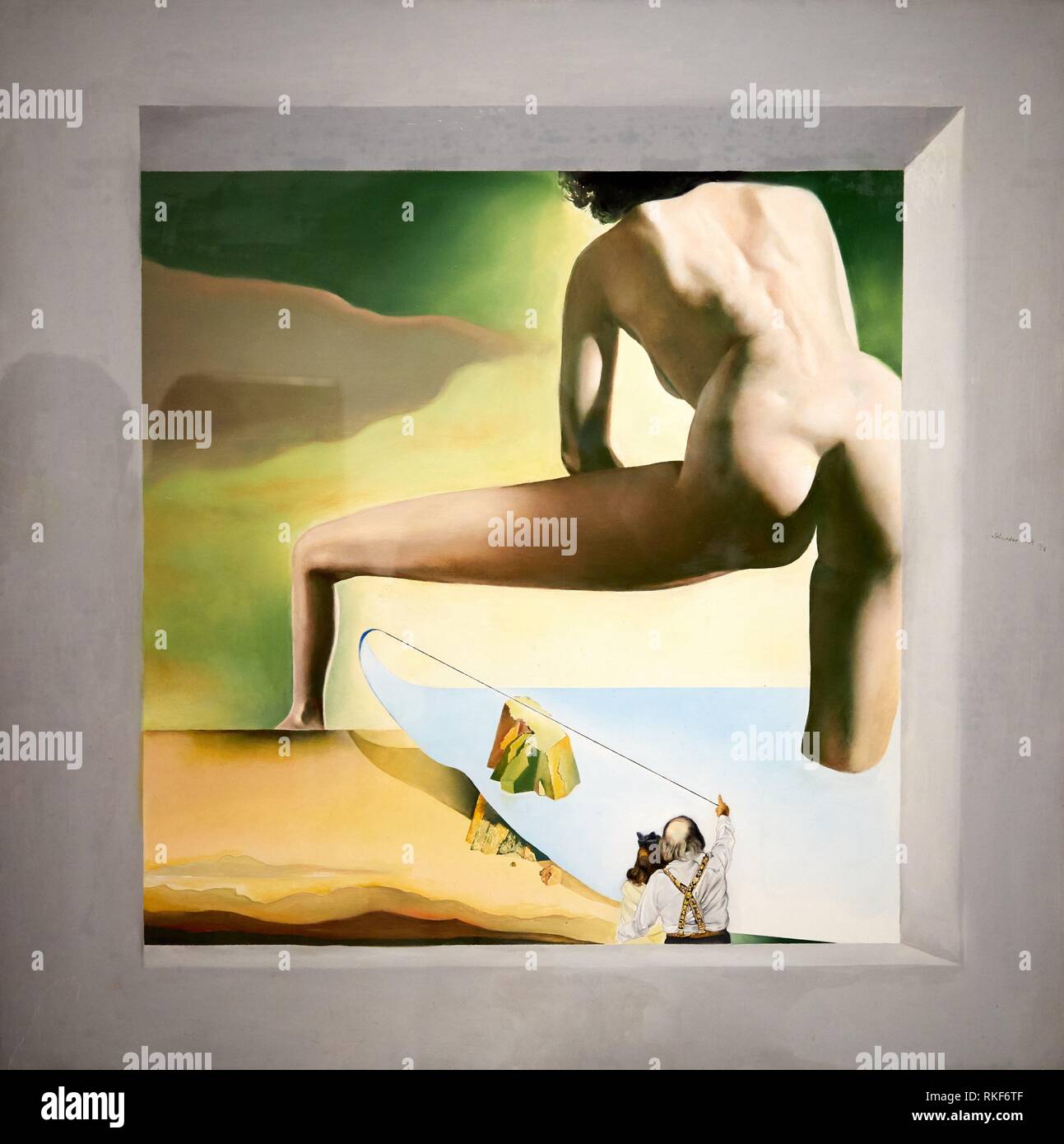'''Ali Anheben der Haut auf das Mittelmeer zu zeigen Gala die Geburt der Venus. Stereoskopische Arbeit'', 1978, Salvador Dalí Ausstellung ''Gala Stockfoto